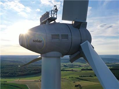  So sieht eine Turbine an der Spitze des Windrads aus