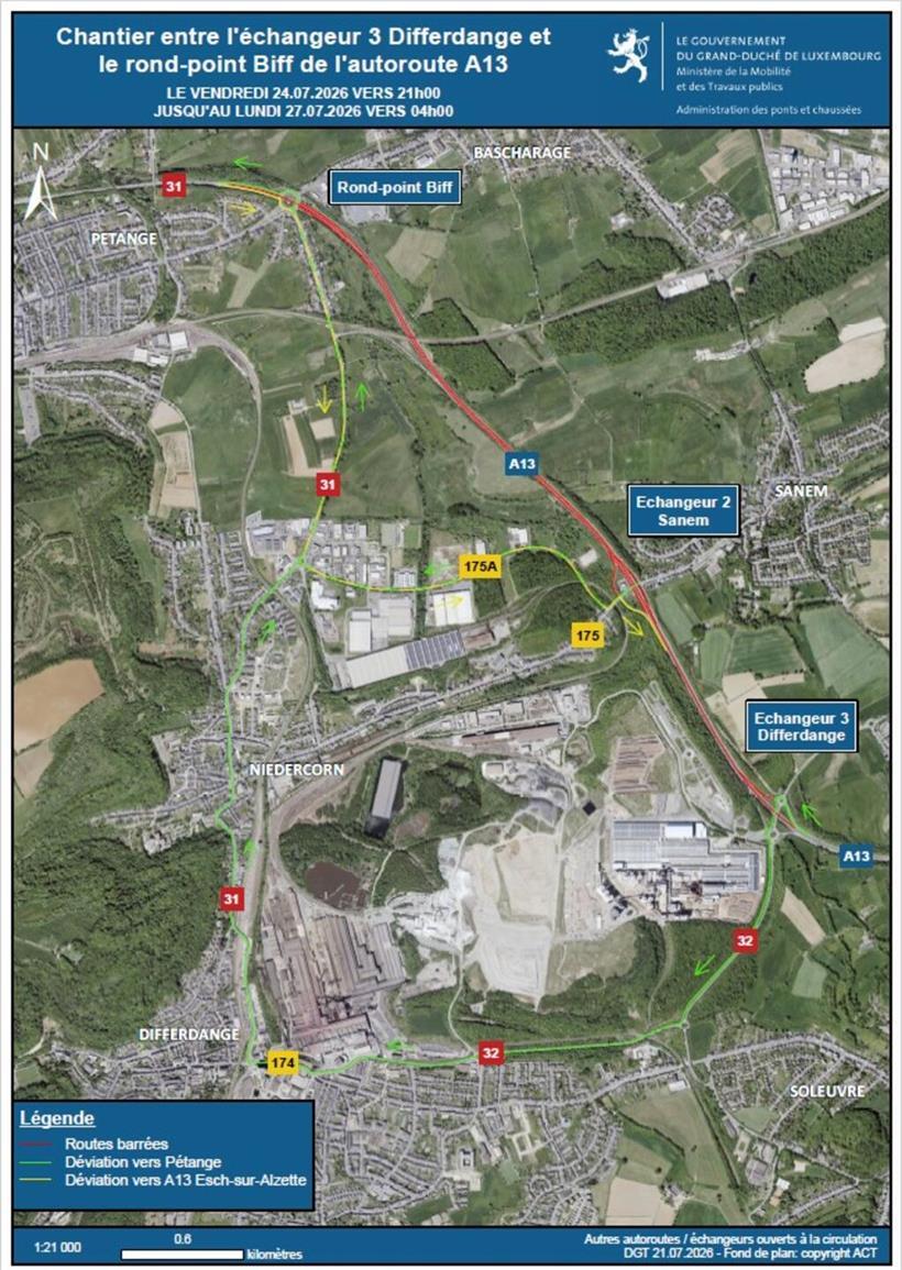 Am Wochenende kommt es zu Sperrungen auf der A13