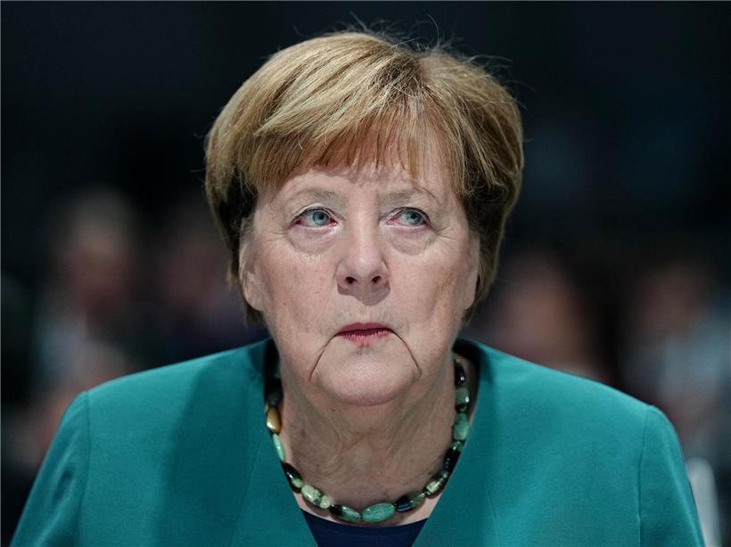 Angela Merkel spricht auf dem CDU-Bundesparteitag, ehemalige Bundeskanzlerin in politischer Sitzung