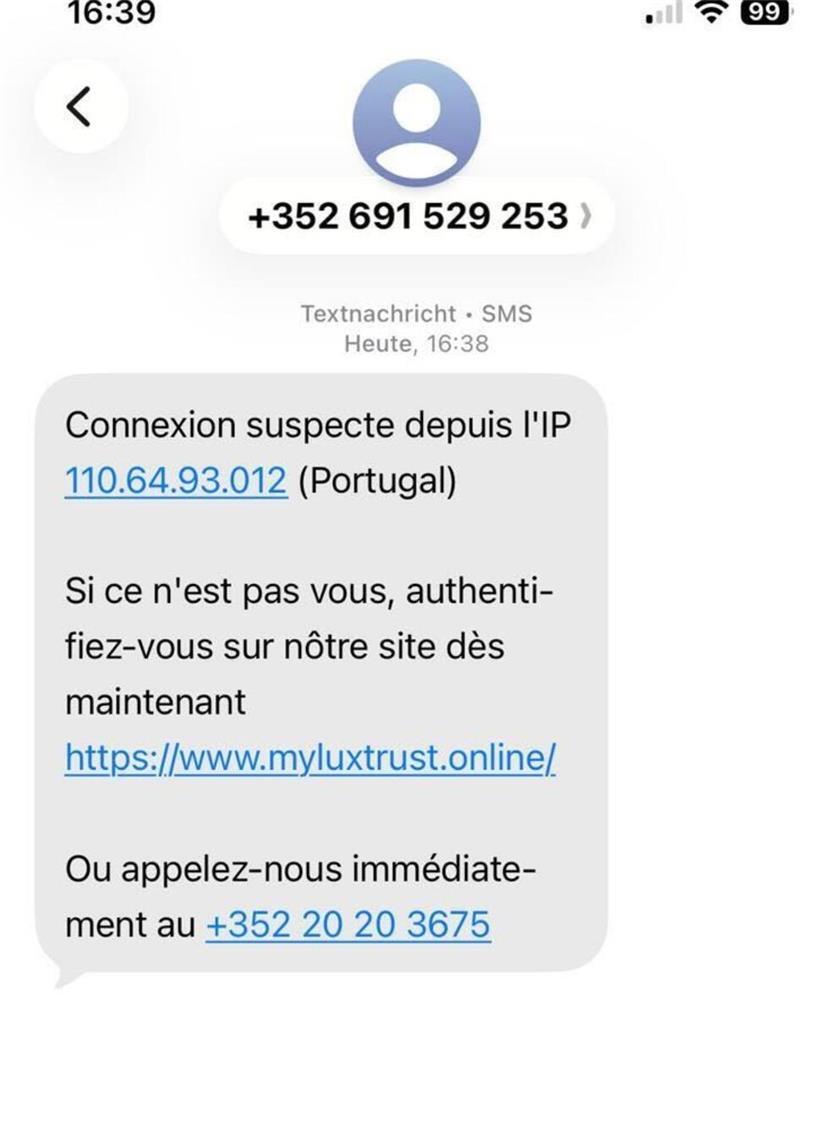 Phishing-Nachricht Beispiel mit betrügerischem Link und Warnhinweis zur Cybersecurity und E-Mail-Sicherheit