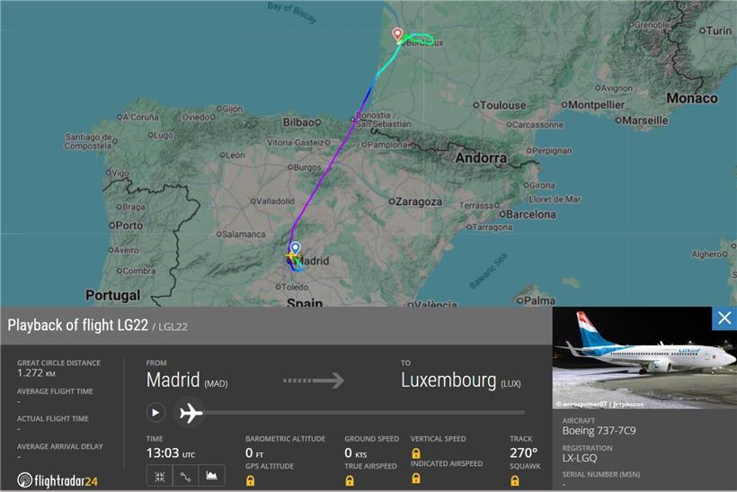 Wartungsflug der Luxair muss außerplanmäßig landen 