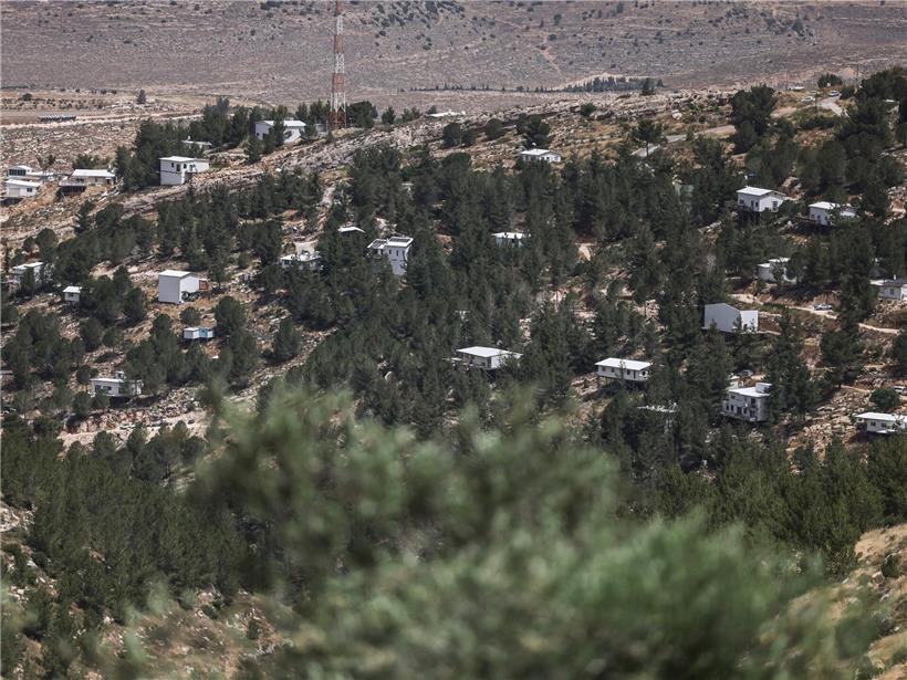 Blick auf die jüdische Siedlung Bat Ein in der Nähe des palästinensischen Dorfes Surif, unweit der von Israel besetzten Stadt Hebron im Westjordanland