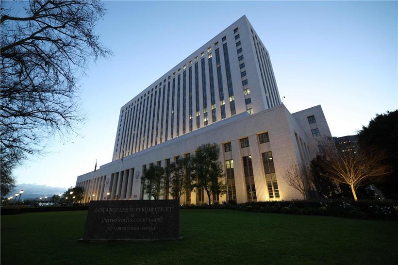 Oberster Gerichtshof von Los Angeles Gebäude an einem sonnigen Tag am 18. Februar 2026
