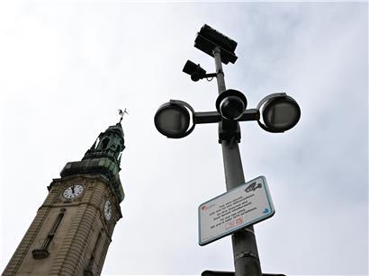 Überwachungssystem Visupol an mehreren Standorten im Stadtbild von Luxemburg sichtbar