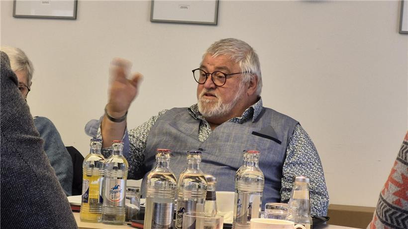 Bürgermeister Michel Malherbe von Mersch (DP) bei offizieller Veranstaltung in Mersch, Luxemburg