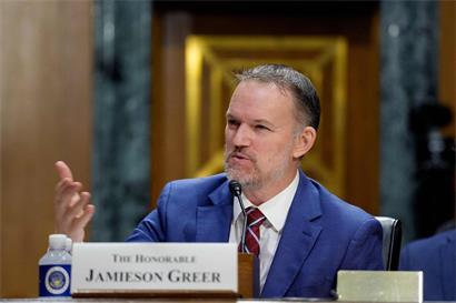 Der US-Handelsbeauftragte Jamieson Greer äußerte sich am Mittwoch im Finanzausschuss des US-Senats zur Zollpolitik der Regierung