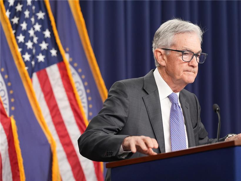 Jerome Powell, Vorsitzender der Federal Reserve, spricht bei einer Pressekonferenz der FED über Geldpolitik