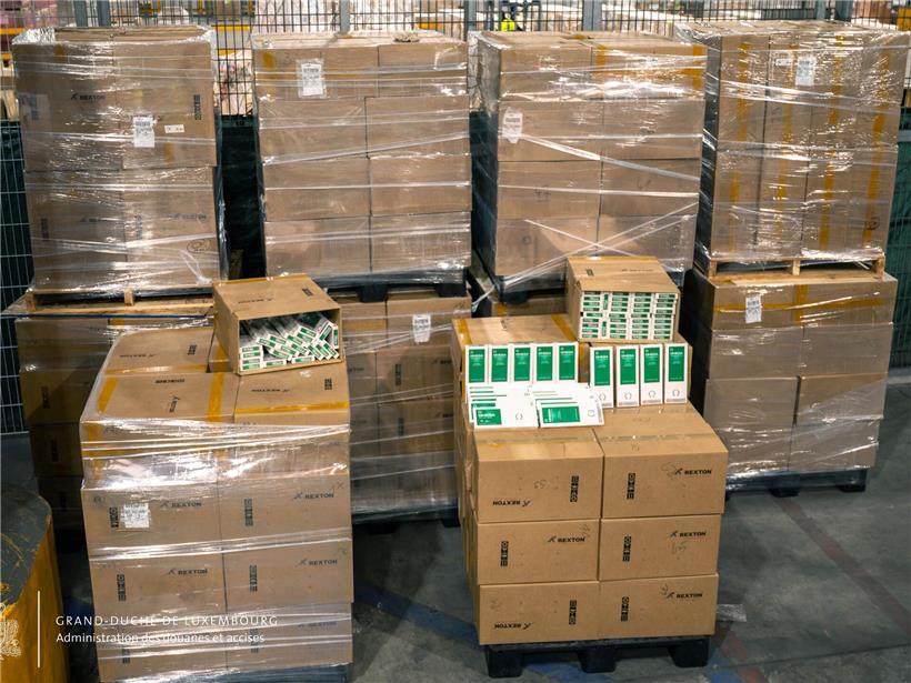 Zollbeamte bei der Kontrolle, die große Steuerschäden durch Entdeckungen verhindern, Steuerhinterziehung vermeiden