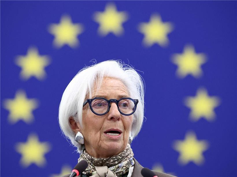 Christine Lagarde, Präsidentin der EZB, spricht zur Beruhigung der Öffentlichkeit über den Digitalen Euro und dessen Vorteile