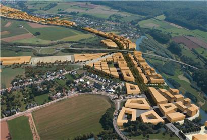 Die Zukunft einer ganzen Region steht auf dem Spiel. Hier ein Modellentwurf der möglichen Zentralachse einer sog. „Nordstad“, wo neue Wohn- und Arbeitsstätten entstehen könnten.
