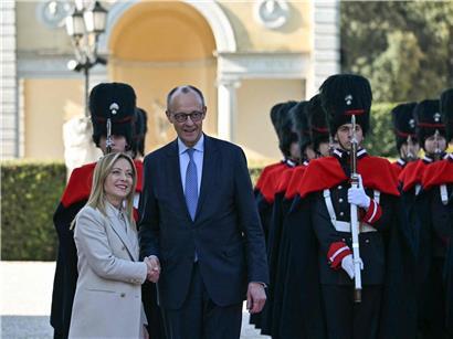 Italienische Regierungschefin Giorgia Meloni empfängt deutschen Kanzler Friedrich Merz für bilateralen Europa-Gipfel