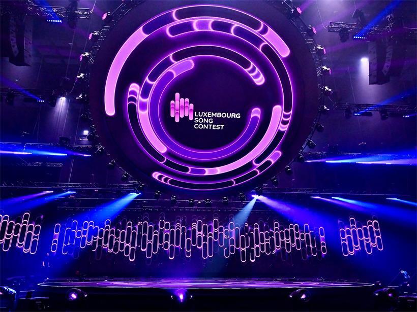 Logo und Ankündigung des Luxembourg Song Contest 2027 mit Datum 30. Januar auf festlichem Hintergrund