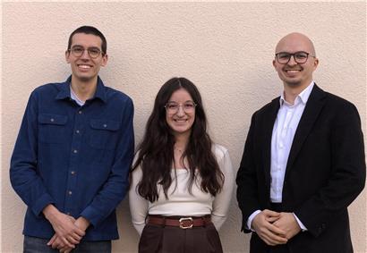 Co-Präsidenten Mélissa Antunes de Magalhães, Olivier Cano und Generalsekretär Mehemd Kuč bei offizieller Veranstaltung