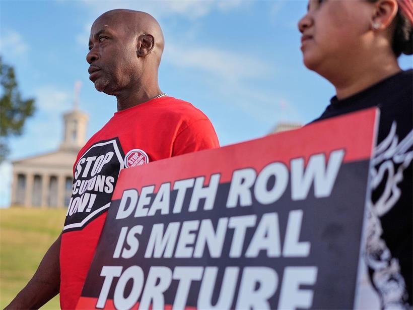 Eine „March 4 Mercy“-Demonstration gegen die Todesstrafe vor dem Tennessee State Capitol 