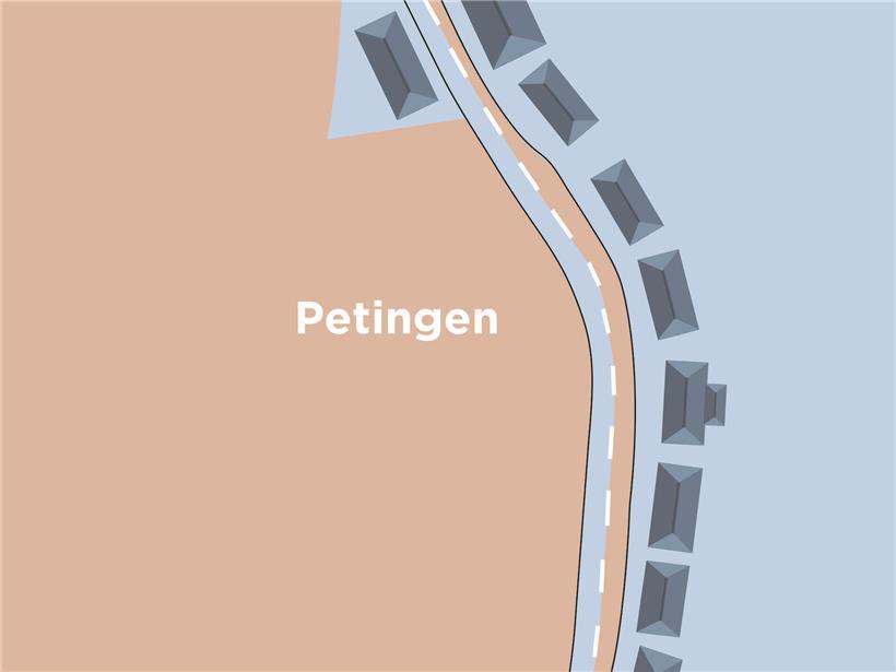 Eine seltsame Situation nach dem Missgeschick beim Flächentausch: Das Hoheitsgebiet von Käerjeng, in Hellblau unterlegt, das von Petingen in Hellrot