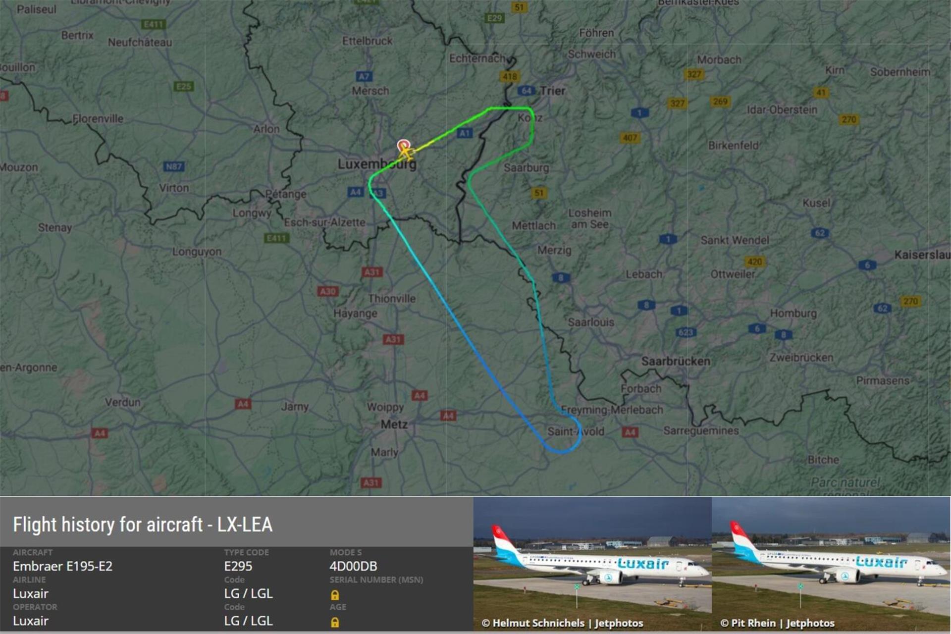 Luxair Flug LG6991 kehrt am Montagmorgen zum Flughafen Findel zurück aufgrund technischer Probleme