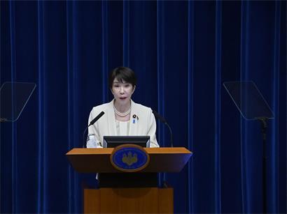 Japanese Prime Minister Sanae Takaichi holds a press conference at the Prime Minister’s Office after the 221st extraordinary session of the Diet, in Tokyo on July 27, 2026. (Photo by David Mareuil / POOL / AFP)