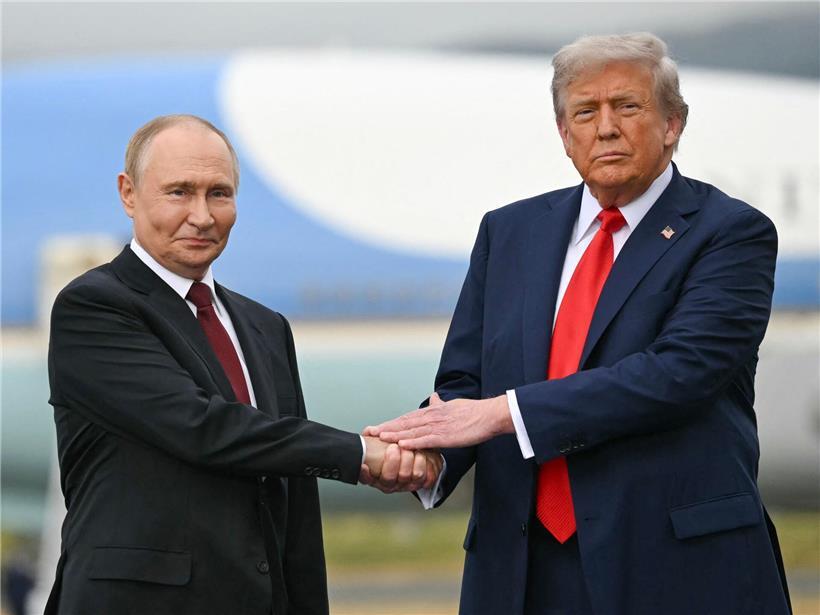 Russlands Präsident Putin und US-Präsident Trump als symbolische Oligarchen-Brüder, keine Systemrivalen mehr