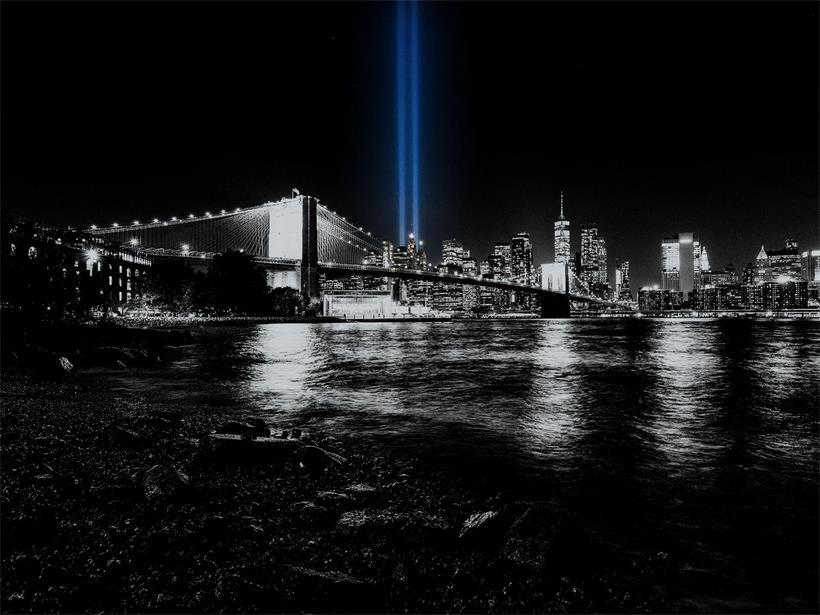 Lichtinstallation zum Gedenken der Opfer in New York