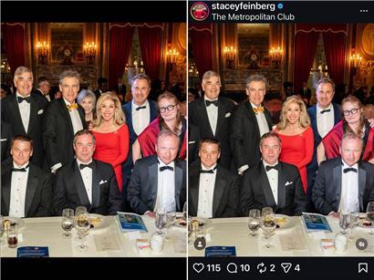 Links das Originalfoto, rechts der Instagram-Post der US-Botschaft mit Logo und Text im Vergleich