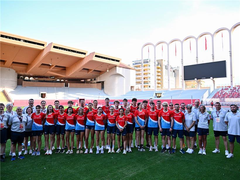 26 luxemburgische Sportler bei internationalem Sportevent in Monaco, Team Luxemburg bei Wettkämpfen sichtbar