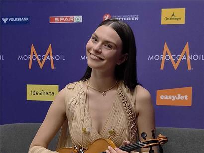 Eva-Marija, Luxemburgs ESC-Kandidatin, bei der Probe mit Geige am Mittwoch, Vorbereitung für Eurovision Song Contest 2024