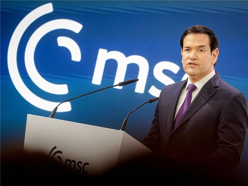 Marco Rubio, US-Außenminister, spricht bei der 62. Münchner Sicherheitskonferenz MSC vor Publikum