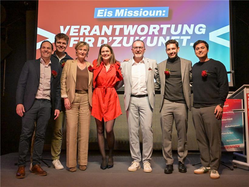 Maxime Miltgen als einzige Frau in der Parteiexekutive neben neuem Vize-Präsidenten Max Molitor bei Parteiversammlung