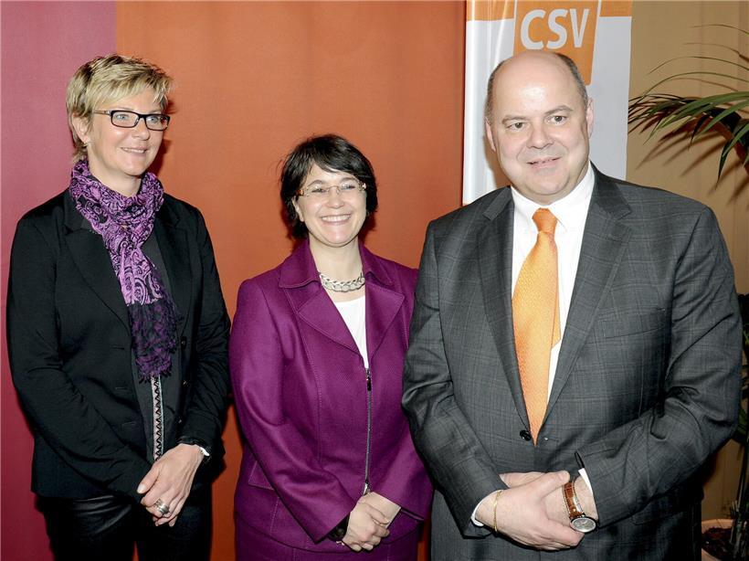 „Eine absolute Fachfrau“ Octavie Modert und Marc Spautz im April 2013 nach Ernennung durch Jean-Claude Juncker als politische Quereinsteigerin.