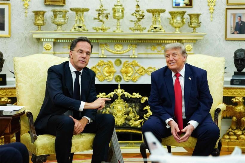 Nato-Generalsekretär Mark Rutte im Gespräch mit US-Präsident vor Gipfeltreffen der Nato letzte Woche