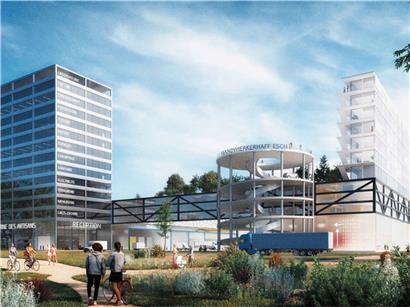 Ursprüngliches Projekt der Escher Betriber für ein Handwerkerhof mit traditionellen Bauformen und Arbeitsplätzen.