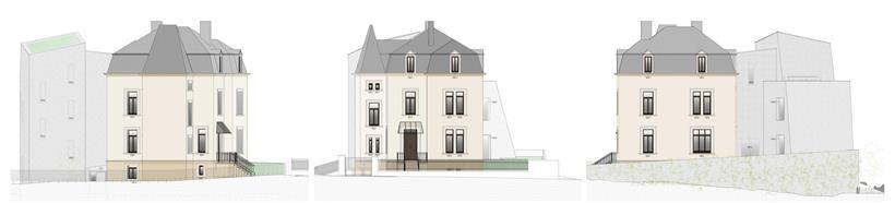Visualisierung des zukünftigen Stadtarchivs mit modernem Architekturdesign und grünen Außenanlagen