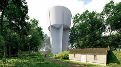 So soll der neue Wasserturm aussehen – die Ähnlichkeit mit dem derzeitigen Turm ist bewusst gewählt