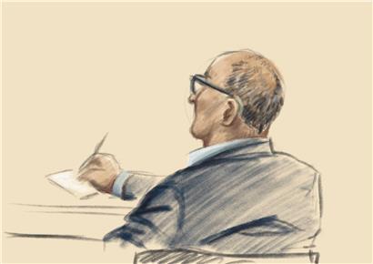 Kim Kieffer zeichnet Roberto Traversini während des Gerichtsprozesses – Tageblatt-Grafik live vor Ort