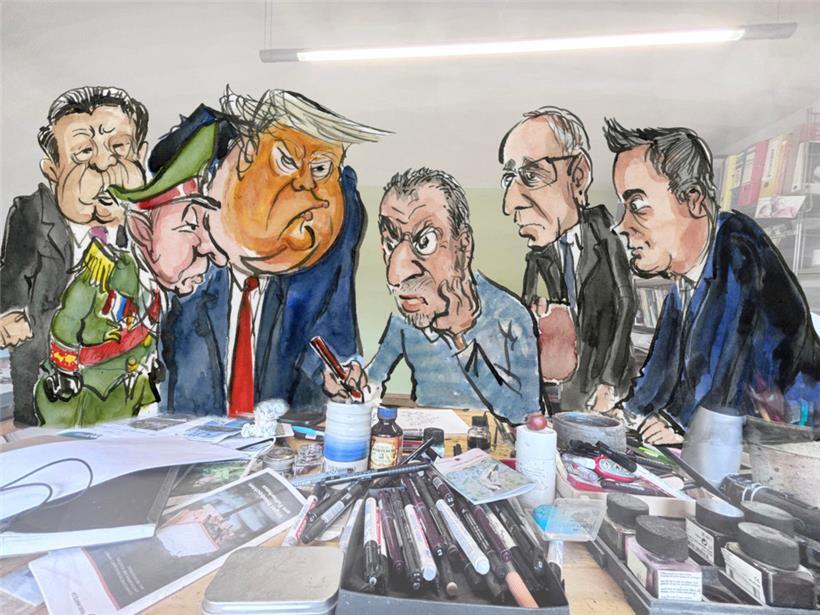 Umringt von Xi, Putin, Trump, Frieden und Bettel: Carlo Schneider im Selbstporträt
