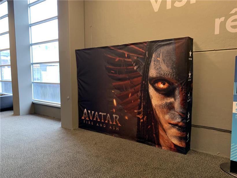 Besucher im Kino in Luxemburg sehen den Blockbuster „Avatar: Fire and Ash“ auf der Leinwand