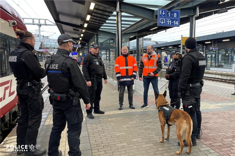 Beamte kontrollieren Reisende am Hauptbahnhof Luxemburg zwischen 4:30 und 9:30 Uhr morgens